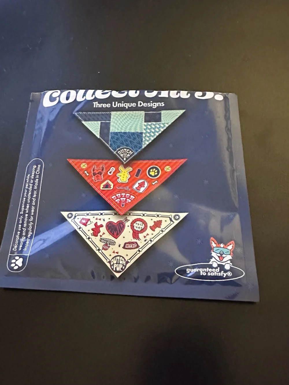 Dutch Bros Mystery Dog Bandana Blue Patchwork